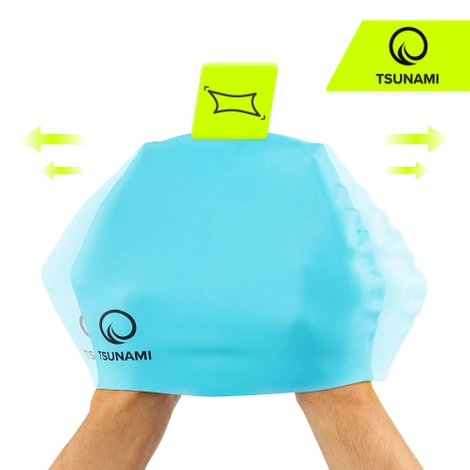 Czepek na basen dla dzieci TSUNAMI niebieski