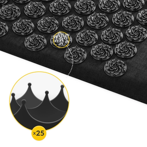 ECO Mata do akupresury z łuskami gryki i kokosem czarna