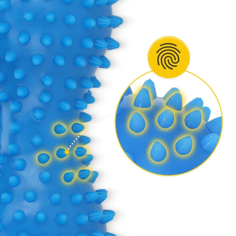 Podwójna piłka sensoryczna do masażu niebieska