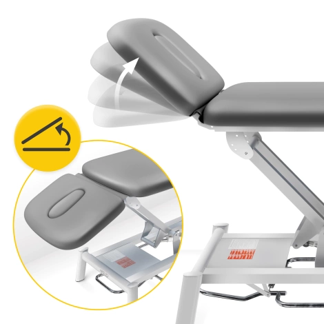 Stół do masażu i rehabilitacji elektryczny PURE szary