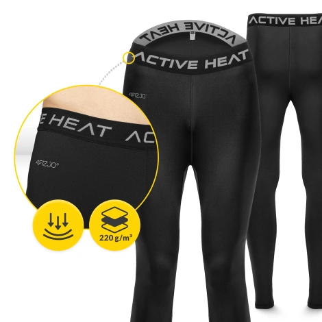 Spodnie termiczne unisex - czarne, rozmiar XXL