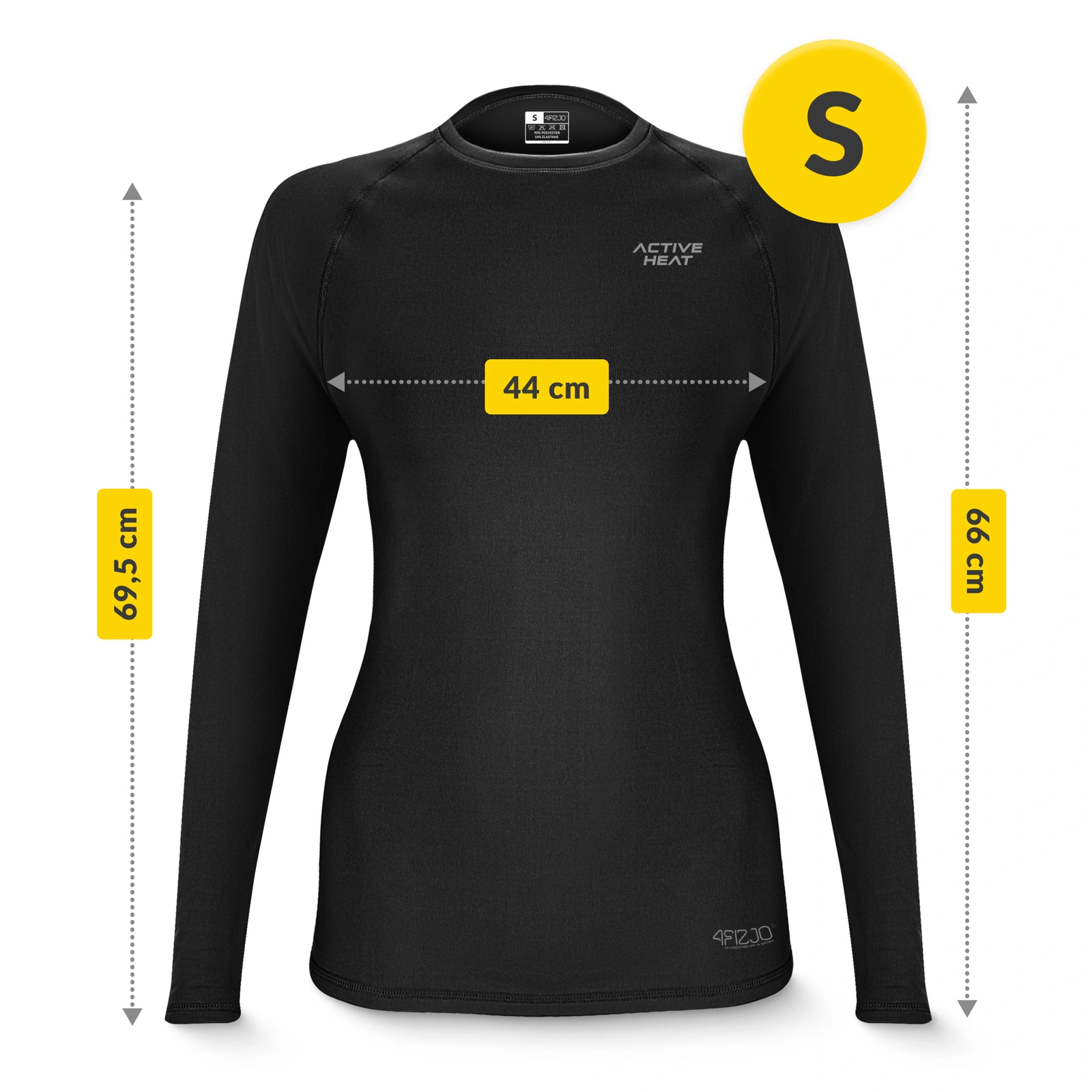 Koszulka termiczna unisex z długim rękawem - czarna, rozmiar S