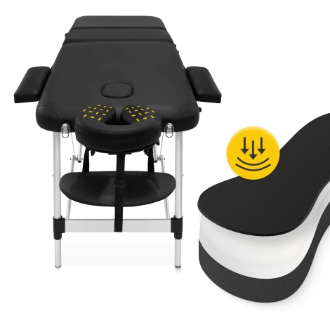 Stół do masażu aluminiowy z regulacją blatu 60 cm czarny