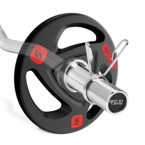 Gryf olimpijski lekko łamany 120 cm z łożyskami - 10 kg