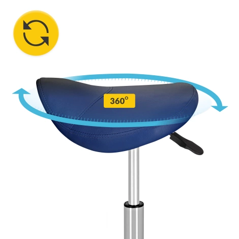 Taboret obrotowy siodło do masażu ERGO niebieski