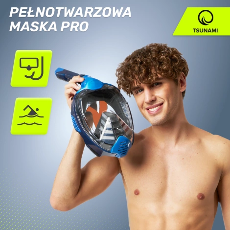 Maska do nurkowania pełnotwarzowa TSUNAMI PRO L/XL
