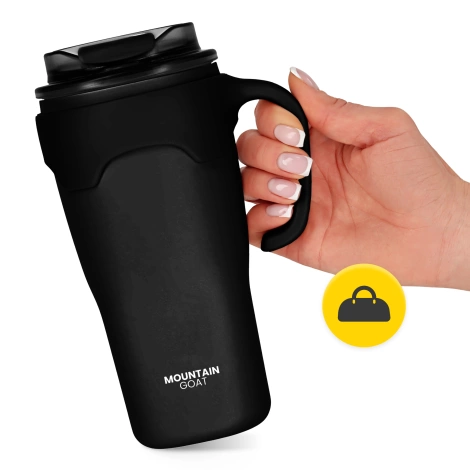 Kubek termiczny ze słomką 650 ml czarny