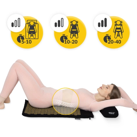 Mata do akupresury z poduszką klasyczna czarna