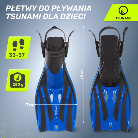 Płetwy do nurkowania dla dzieci TSUNAMI rozmiar 33-37
